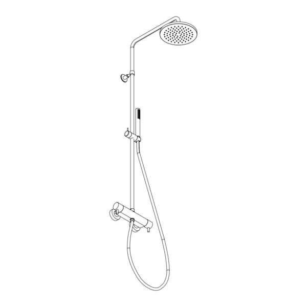 Shower column with thermostatic mixer