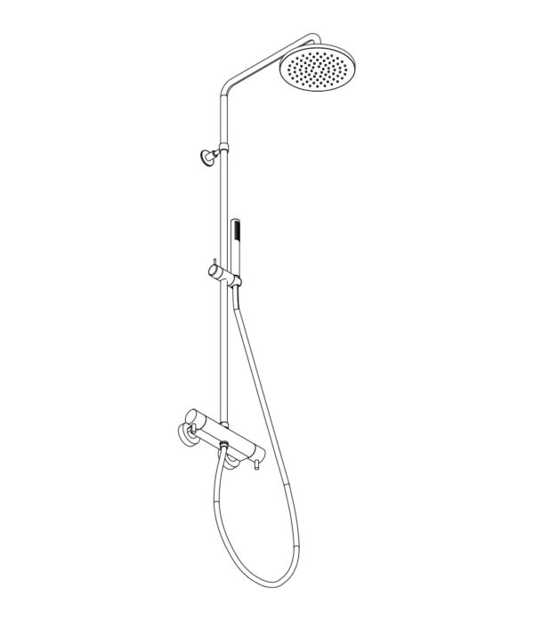 Shower column with thermostatic mixer