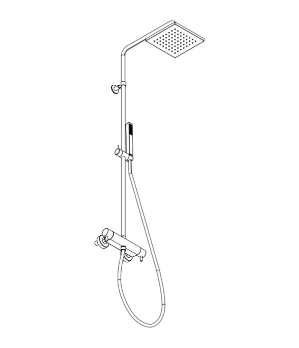 Shower column with thermostatic mixer