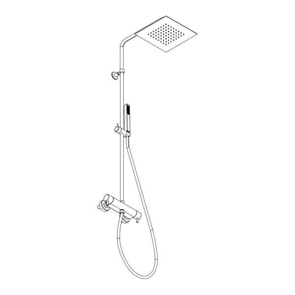 Shower column with thermostatic mixer