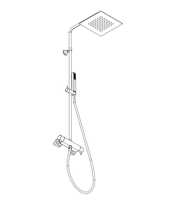 Shower column with thermostatic mixer