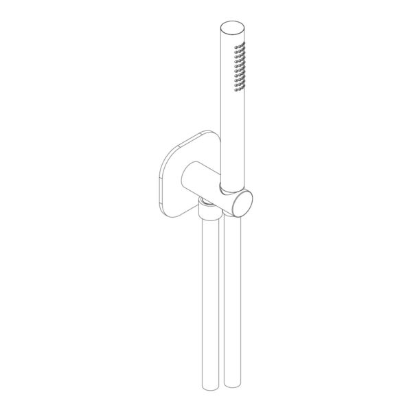 Shower set with wall elbow and shower holder for round brass handshower