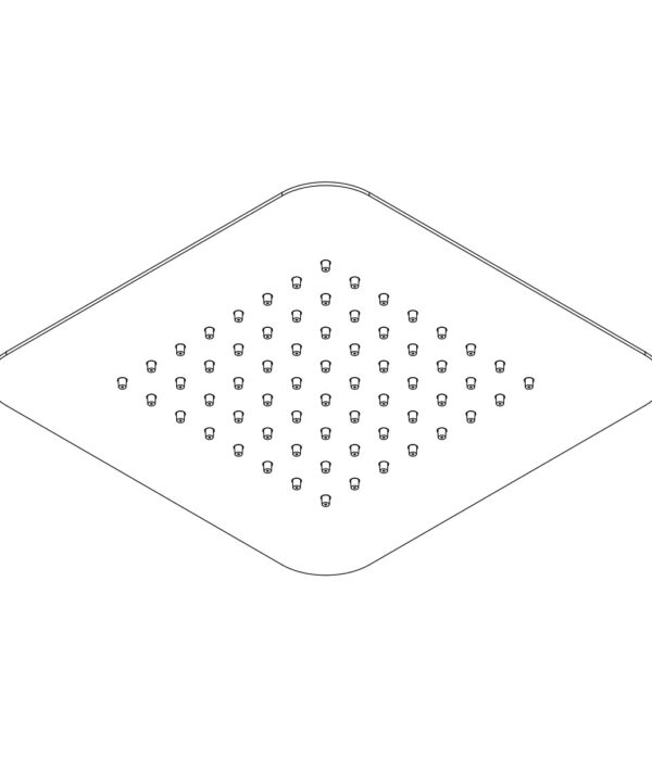 Shower head 250x250 mm, h. 2 mm